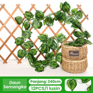 Daun anggur palsu 2m Srigading ivy anggur ivy Vine daun imitasi buatan daun daun dekoratif buatan plastik menggantung rumput dekorasi rumput