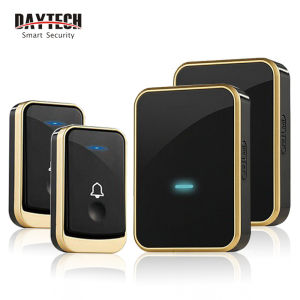 DAYTECH Door Bell Wireless Doorbell Wall Plug-in Cordless Door Waterproof 45 Ringtones 300M Range 2 Receiver 2 Button for Home/Office/Shop DB18