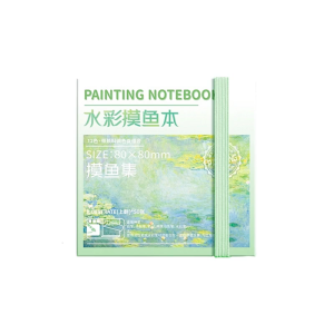 Artist Watercolor Journal With and Palette 80x80mm Elastic Closure Watercolor Notebook 50 Sheets 300GSM Paper