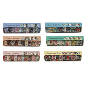 10 Rolls of Aesthetic Flower Pattern Tape 15mm Wide Scrapbooking Decorative Tape for Scrapbooking Journal Photo Album