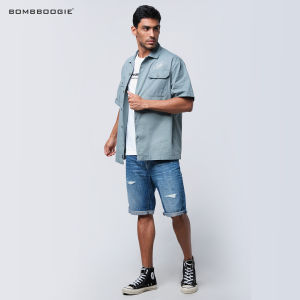 Bombboogie Kemeja Pria Regular Apex Green Dark Sage 22916B5SD