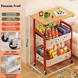 NINI Rolling Storage Cart | Multi-Functional Mobile Utility Cart | Rust-Proof Metal Frame for Kitchen Office Coffee Table Bedside Shelf