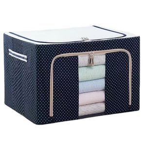 Hộp đựng đồ đa năng Cao Cấp dùng 10 năm không hỏng Sử dụng khung bằng sắt chắc chắn dung tích 72L Hộp vài đựng đồ chăn mùng