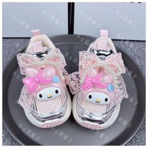 Christmas Gift Halloween New Sanrio Girls Cinnamoroll Casual Shoes Spring Autumn Kawaii Melody Sports Shoes Anime Cartoon Bow Sneakers Lovely Kids Gifts