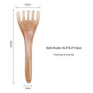 Lược Gỗ Đàn Hương Răng Đồng Nguyên Khối Massage Da Đầu Thư Giãn Chăm Sóc Kinh Lạc Cao Cấp 20x4cm.