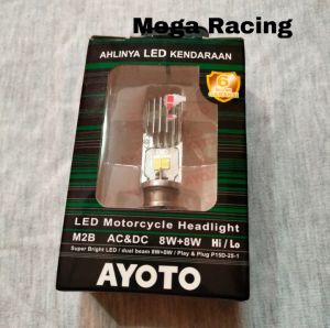 Lampu depan motor LED M2B H6 AC DC motor matic bebek lampu nyala putih terang