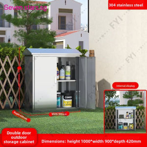 Storage Cabinet Outdoor Cabinet Stainless Steel Waterproof/rainproof/sunproof Tool Storage Cabinet For Garden Balcony And Patio