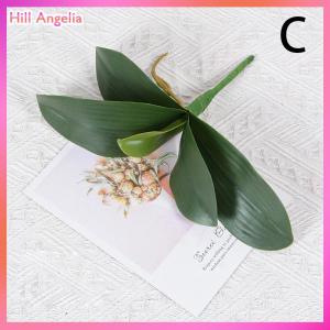 [Hill Angelia] Orchid Leaves Artificial Phalaenopsis Stems Leaf Faux Cymbidium Flower Foliage Green Real Touch Latex Bulk Home Decor