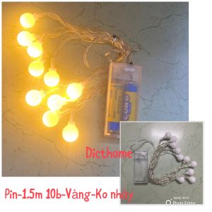 (Dùng Pin AA) Dây Đèn Led Bóng Tròn Trang Trí Xài Pin Bóng Cherry Ball Decor Lều Trại Góc Học Tập Quán Cafe