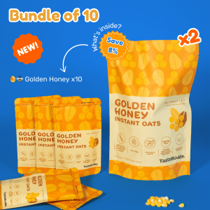 TasteBudds Golden Honey Instant Oats | High Fibre | Non-GMO Organic Oats | Vegetarian Friendly