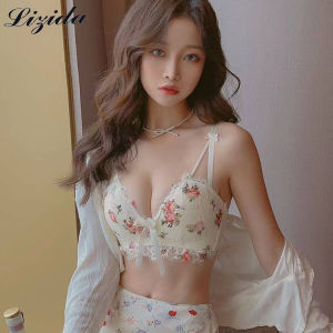 Lizida Đồ Lót Nữ Hình Hoa Hồng Sơn Dầu Cổ Điển Vòng Ren Không Thép Ngực Nhỏ Cô Gái Quây Ngực