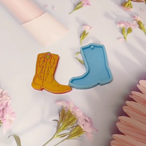 Bốt cao bồi Keychain khuôn silicon với lỗ Mặt dây chuyền khuôn làm bằng tay món quà sinh nhật ngày Valentine