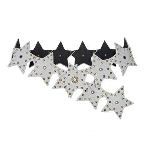 Street Style PU Leather Waist Belt with Star Studded Design for Women Stylish Waist Ornament Corset Belt for Dress