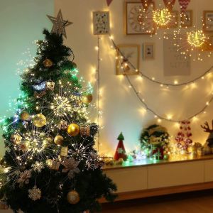 elegantstunning Copper Wire Firework Led Wire Light Fairy Light Decoration Lamp With 8 Explosion Modes