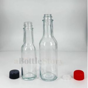 Tabasco Sauce Round Clear Glass Bottle with Hole Stopper (80ml / 150ml)