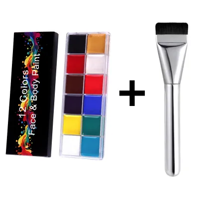 🔥 Face Body Paint Set 12 Colors Professional Makeup Palette Safe Facepaint for Halloween Cosplay