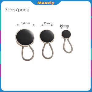 Masely 3PCS Waist Extension Buckle  Elastic Adjustable Metal Waist Button For Pants/Skirts/Shirts