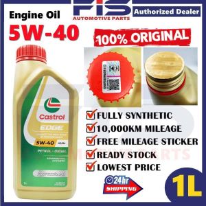 FIS Castrol Original Engine Oil EDGE 5W40 SN/CF ACEA A3/B3 1L Fully Synthetic Minyak Hitam Enjin Kereta 5W-40