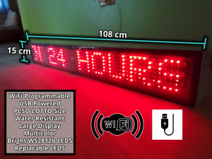 MultiColor WiFi Programmable Running LED Sign Board PCSO LOTTO Size ROYGBIV All Colors