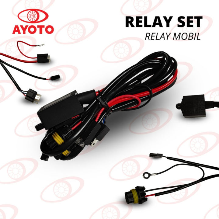 KABEL RELAY SET LAMPU MOBIL LED & HID H4 HI LOW / BILED PROJECTOR AYOTO