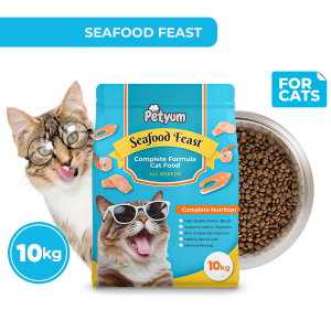 PetYum Cat Dry Food Seafood Feast 10kg - cats kibble kibbles pet pets fish tuna salmon healthiest nutritious foods
