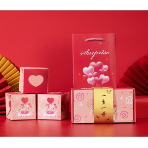 2025 Surprise Gift Box Red Packet Creative Folding Paper Box  Pop Up Birthday Gift Box Wedding Festival Red Envelope Box