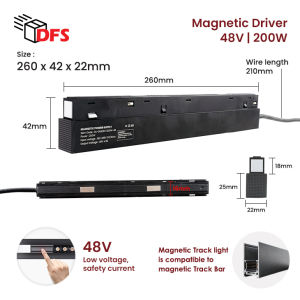 DFS Magnetic Track Light System Magnetic Driver / Power supply D48V Safety Voltage 1 Yr Warranty