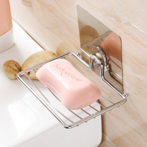 Stainless Steel Soap Rack Wall Mounted Soap Holder Soap Sponge Dish Bathroom Accessories Punch-Free Soap Box