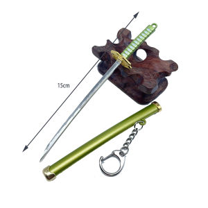 15cm Anime Onepiece keychain zoro law sword keychain cosplay Law Katana gift Key holder
