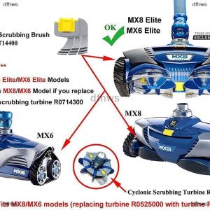 [COD] dfhws 4pcs Cyclonic Scrubbing Brush Plastic Rubber Cyclonic Brush Replacement Parts For Zodiac MX8 Mx6 Cleaner R0714400 Pool Accessor