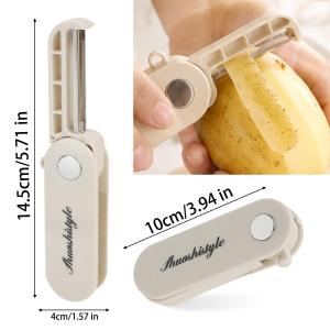 Foldable Storage Peeler Stainless Steel Fruit Peeler Home Dormitory Multifunctional Fruit Knife Scraper Portable Mini Picnic Peeling Tool for Outdoor Travel