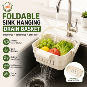 Foldable Sink Hanging Drain Basket Collapsible Food Strainer Fruit Vegetable Washing Storage Basket