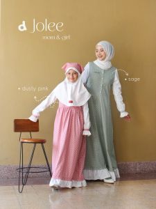 SARIMBIT IBU ANAK DJOLEE BY DANNIS COLLECTION GAMIS JUBAH IBU ANAK WARNA PINK TOSCA