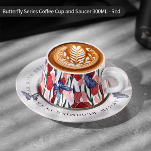 Coffee Espresso Latte Cup Ceramic Thick 300ml with Saucer Multi Glossy Color Coffee Cup Set