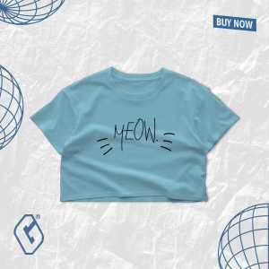 crop top overszie meow / kaos meow crop top oversize wanita
