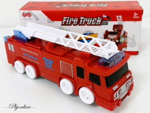 Toy - Fire Truck Deformation Car Shape & Robot Shape 🌟Sound 🌟Light 🌟Tuning 360° Gift for kids Ages 3+ (BFK51993 )