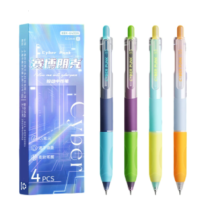 4Pcs Retractable Gel Inks Pen 0.5MM Press Action Gel Pen Quick Dry Refillable Journaling Pens for Writing Note Taking