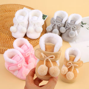 Newborn Booties Baby Socks Shoes Girl Winter Warm Cute Toddler Prewalkers Soft Anti-slip Infant Newborn Crib Crawl Shoes h260929