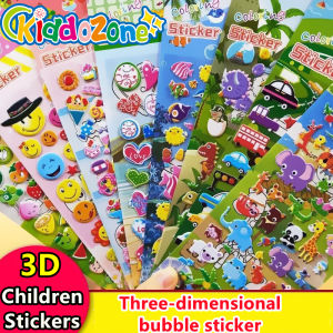 Kiddozone trẻ em phim hoạt hình nhãn dán Bong Bóng 3D dán âm thanh nổi mẫu giáo miếng dán phần thưởng Giáo Dục Sớm câu đố