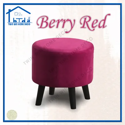 Mini Round Stool With Soft Cushion/Small Bench Chair Ottoman/Foot Stool - In 3 Color