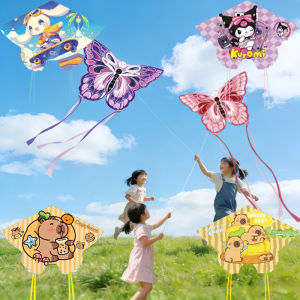 Long Tail Cartoon Kite Kuromi Capybara Kite 50 Meter Handle Line Outdoor Toy Flying Toy