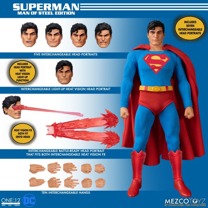 In Stock ONE:12 MEZCO DC Superman Body of Steel Justice League Anime Figure  Model Collecile Action Toys Gifts Boys toys Kids gifts