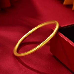 Vintage Eternal Love 999 Inheriting Ancient Method Sand Gold Bracelet for Women Solid Gold Matte Simple Bracelet