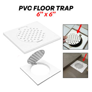 PVC Floor Trap/ Floor Grating/ Bathroom Floor Drain 6 x 6 - White
