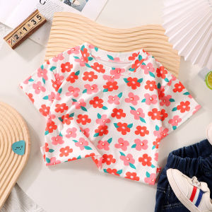 ByKiddos - Kaos Anak Laki-laki dan Perempuan Musim Panas Bermotif Gaya Kasual Modis