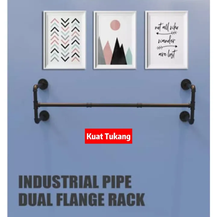 Industrial%20Pipe%20Clothes%20Rack%20Heavy%20Duty%20Detachable%20Wall%20Mounted%20Iron%20Pipe%20Retro%20Style%20-%20Image%202