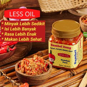 SAMBEL DONG - Sambal Teri Less Oil Botol 220 Gram Isi Lebih Banyak & Minyaknya Sedikit