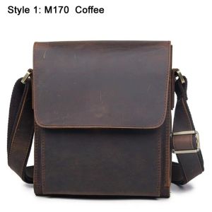 Vintage Fashion Genuine Leather Men Shoulder Bags Leather Messenger Bags Men Crossbody Bag Casual Bag Cowboy Style Brown Medium2026