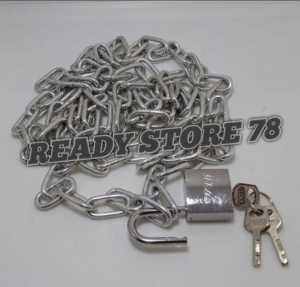 Harga Hemat !! Rantai Dan Gembok 30mm Stainless / Rante Gembok Dan Kunci / Rante Gembok Pager / Rante Besi Gembok / Kunci Gembok Rante Pagar / Rante Gembok Ukuran 3 mm / 1/8 Murah