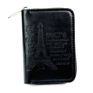 Mens Vintage Leather Zipper Wallet Card Holder – Compact Bifold Purse with Secure Zip Around